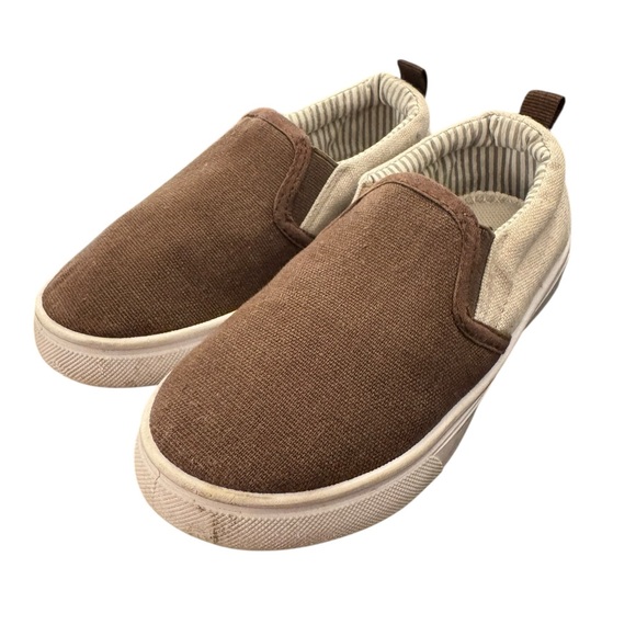 Okilol Kids Slip-On Brown Canvas Shoes size 9 - Picture 3 of 5